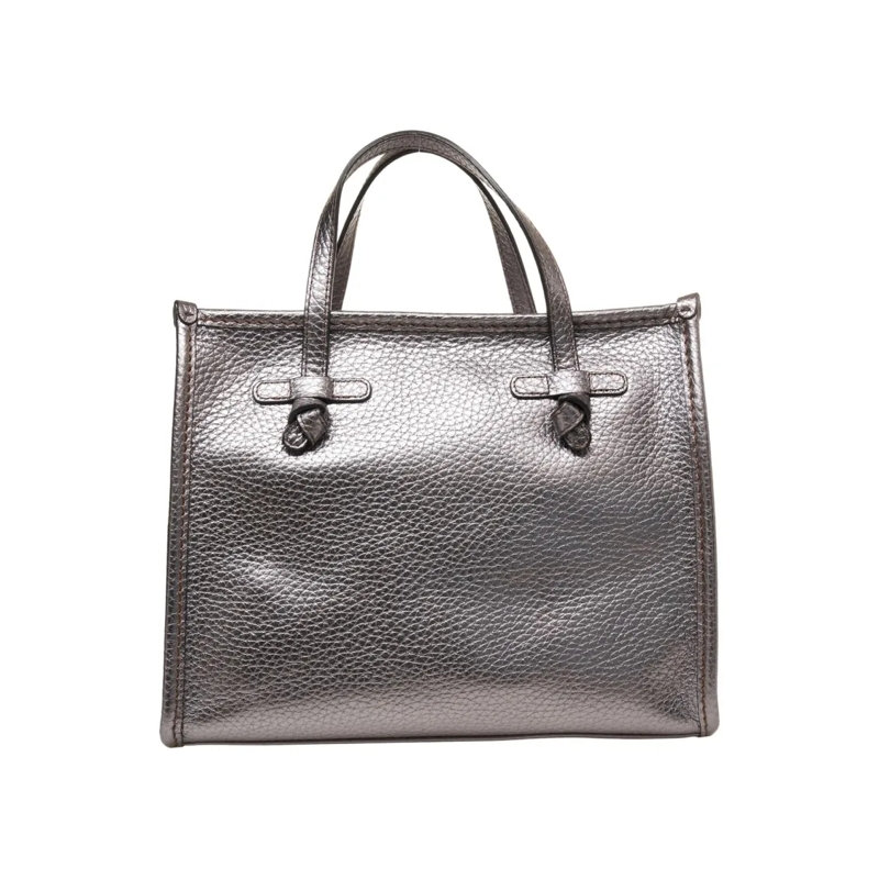 Gianni Chiarini Tote Grained Leather Handbag Grey