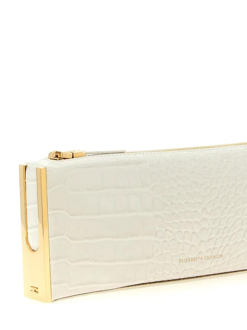 Elisabetta Franchi Clutches 'Baguette' Clutch in beige