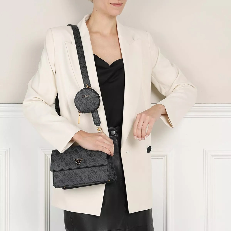 Guess Crossbody Bag Alexie Crossbody Flap Coal Logo(Image 2)