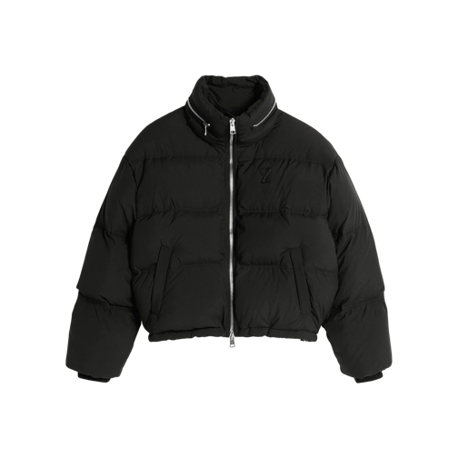 AMI Paris Übergangsjacke Lockere Ami de Coeur Daunenjacke 001 BLACK