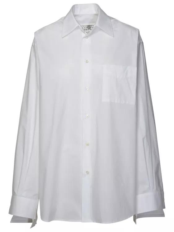 MM6 Maison Margiela - Rigata Over Shirt - Größe 40 - white