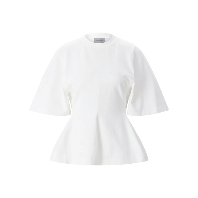 Balenciaga T-Shirt Tailliertes T-Shirt weiß