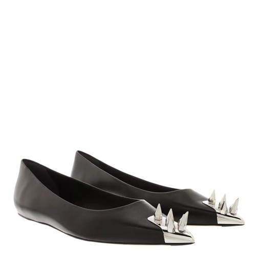Alexander McQueen Flat Ballet Shoes Black/Silver Pantofola ballerina