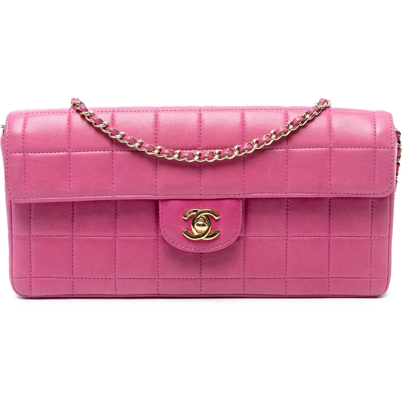 Chanel Sac à bandoulière Chocolate Bar Lambskin East West Flap rose