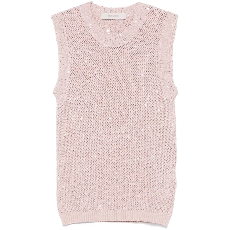 Golden Goose Blouse Sleeveless Rose Pink Top Neutrals
