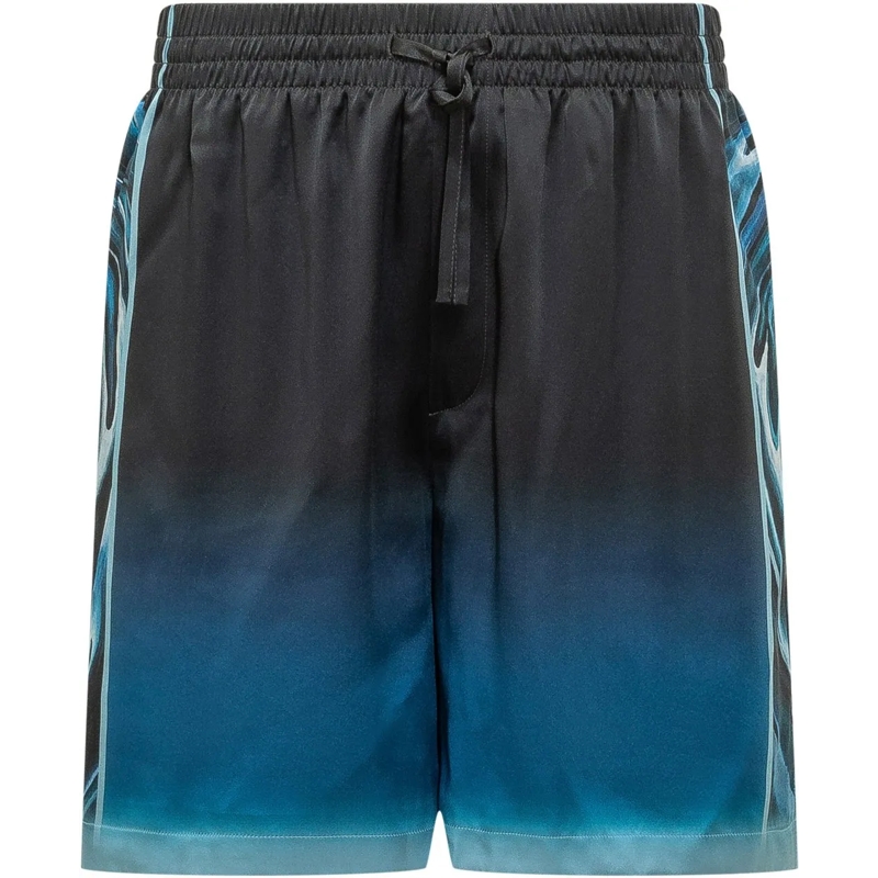 Casablanca  Shorts con Coulisse e Stampa Grafica dunkelblau