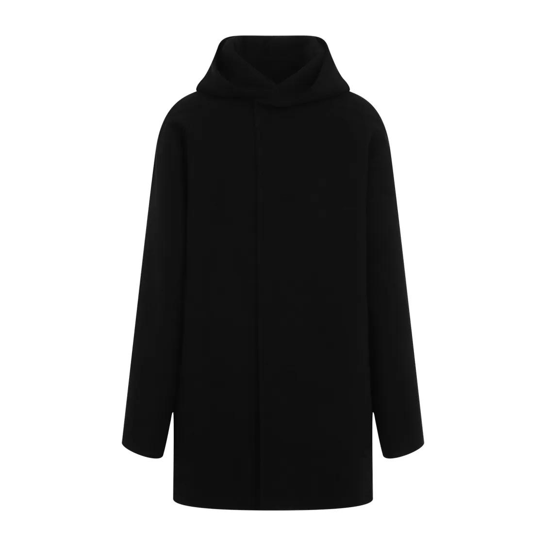 Rick Owens - Hooded Robe Black Cashmere Coat - Größe 52 - schwarz