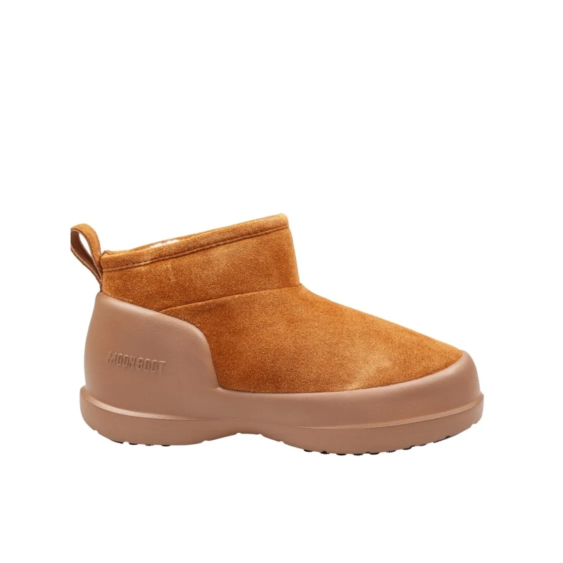 Moonboot Stiefel Low-Top Suede Half-, Cognac Brown