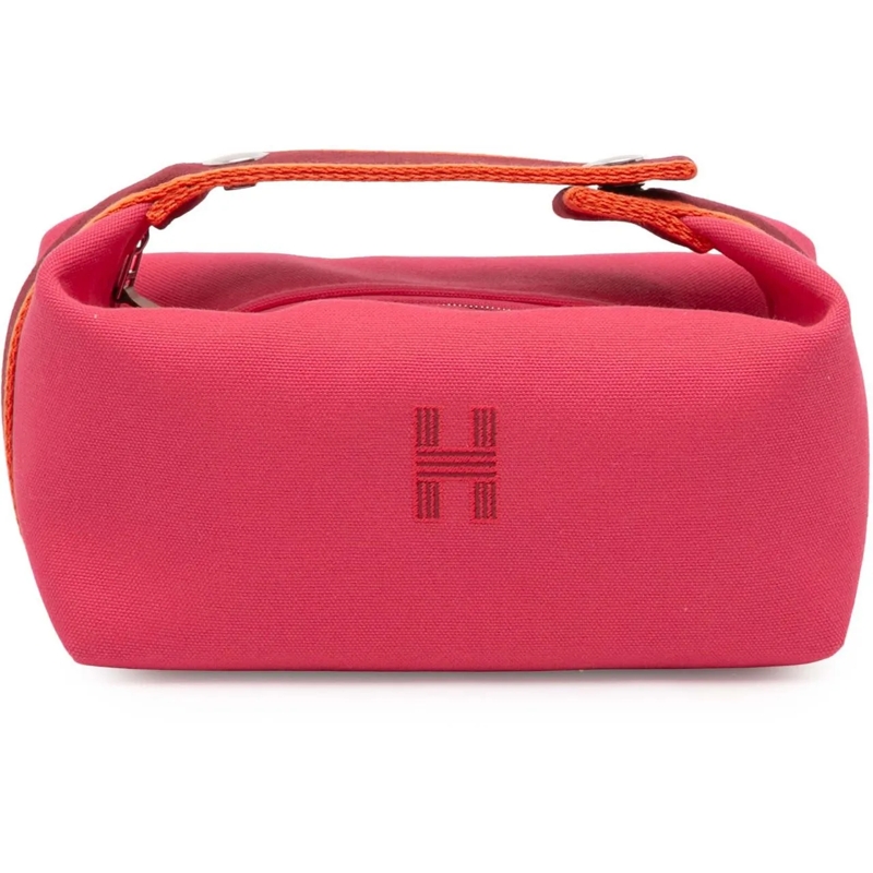 Hermès Necessaire Small Toile Bride A Brac Case rose