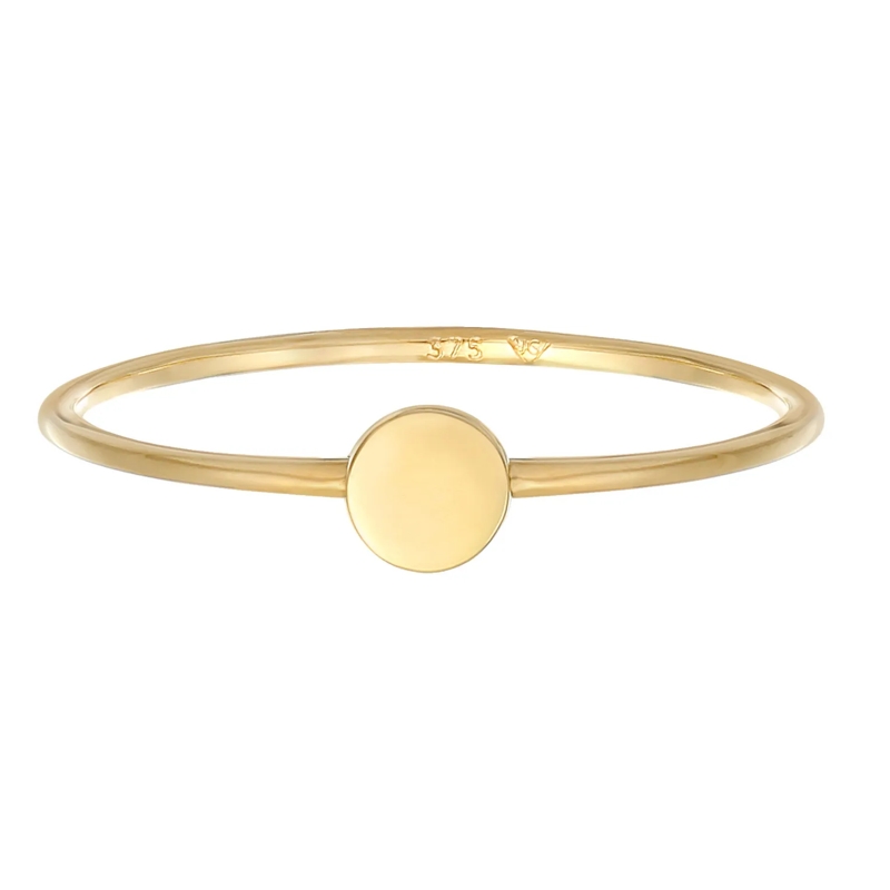 Elli Ring Ring Plättchen Runde Form Statement 375 Gelbgold gold(Image 2)