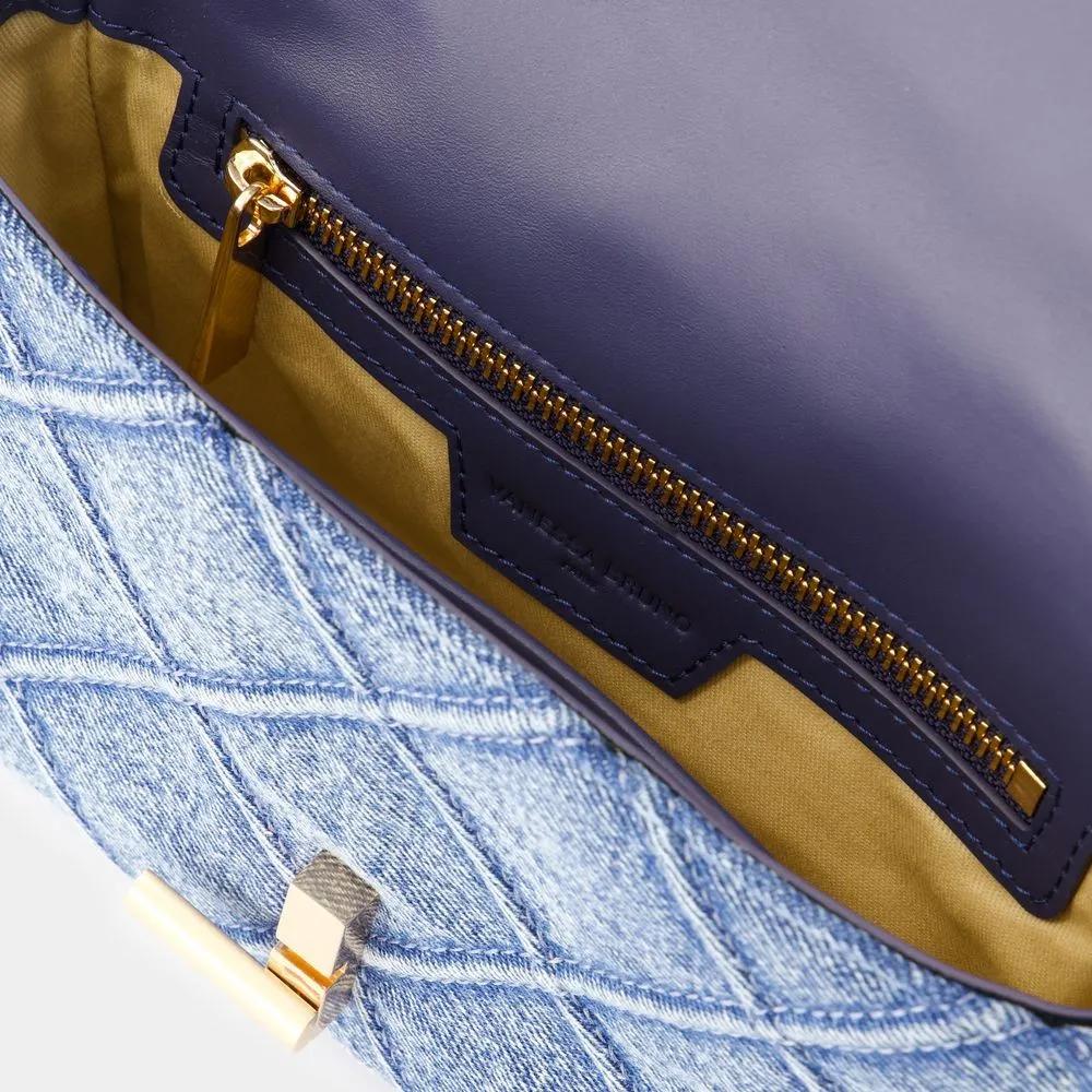 Vanessa Bruno Hobo bags Moon Mm Crossbody Cotton Blue in blauw