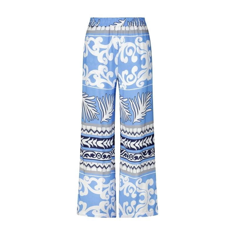 Emily can den Bergh Casual broeken Weite Hose mit Print Blau