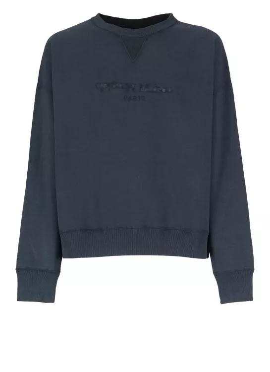 Maison Margiela Sweatshirt With Inverse Logo Blue