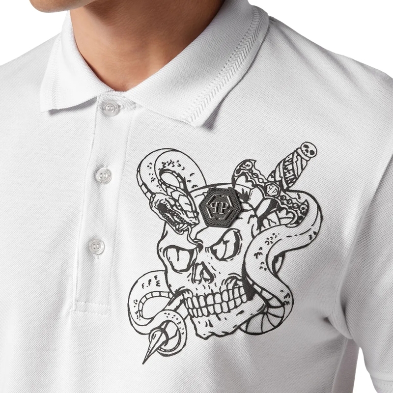 Philipp Plein Top Poloshirt Snake weiss(Image 6)