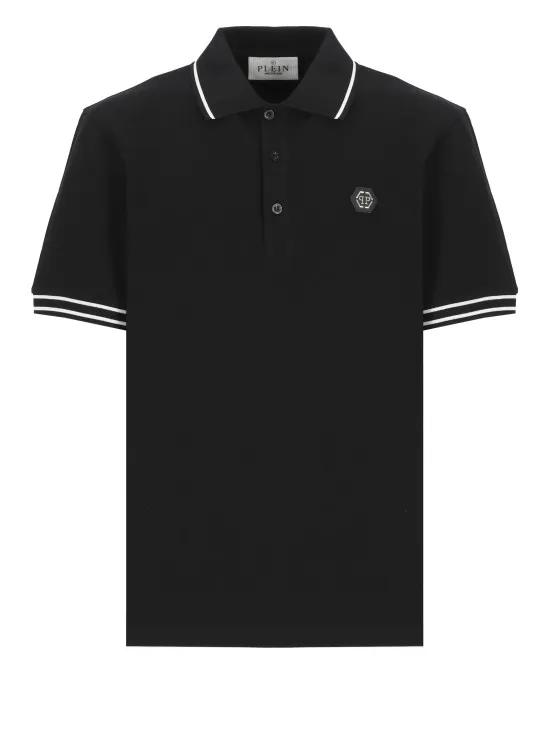 Philipp Plein - Hexagon Polo Shirt - Größe L - schwarz