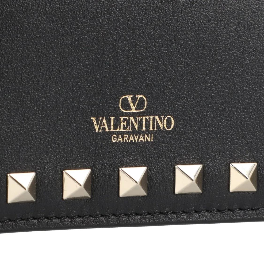Thumbnail - Valentino Garavani Portemonnaie - Small Rockstud Calfskin Wallet - Gr. unisize - in Schwarz - für Damen