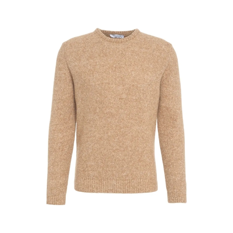 Gender Pullover Ribbed Knit Sweater Brown