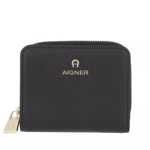 AIGNER Ivy Wallet Black Portemonnaie mit Zip-Around-Reißverschluss