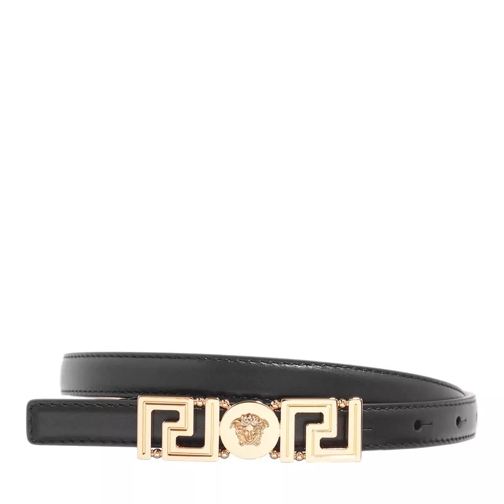 Versace Logo Leather Belt Black Cintura sottile