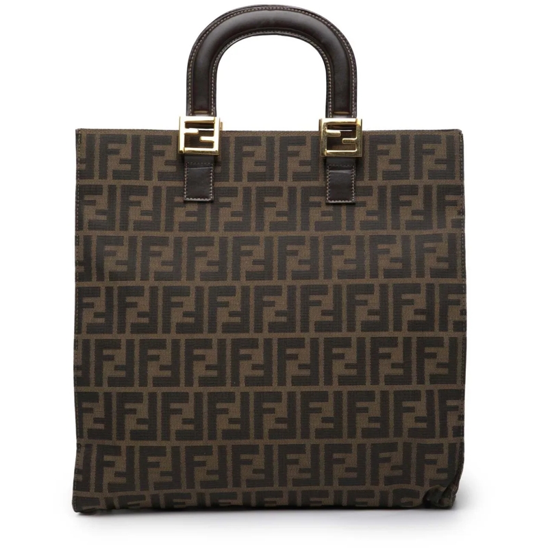 Fendi Shopper Zucca Canvas Twins Tote braun