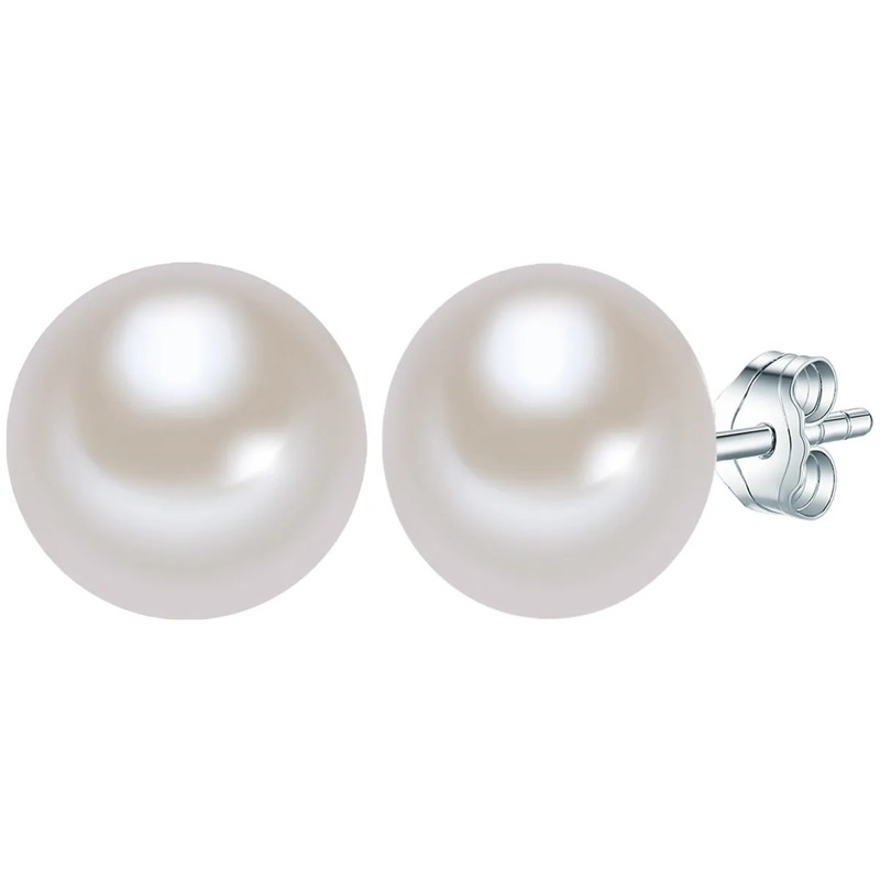 Valero Pearls Ohrstecker Sterling Silber Perlen-Ohrstecker Süßwasser-Zuchtp weiss