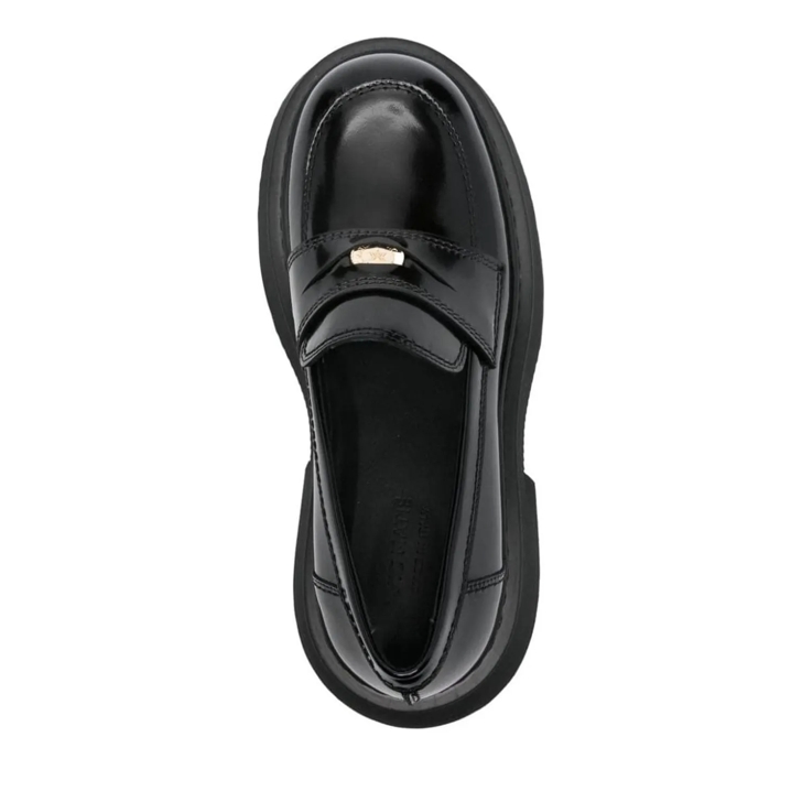 Black and white flat shoes for ladies clearance