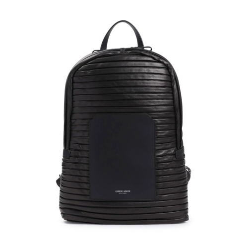 Giorgio Armani Sac à dos Black Lamb Leather Backpack Black