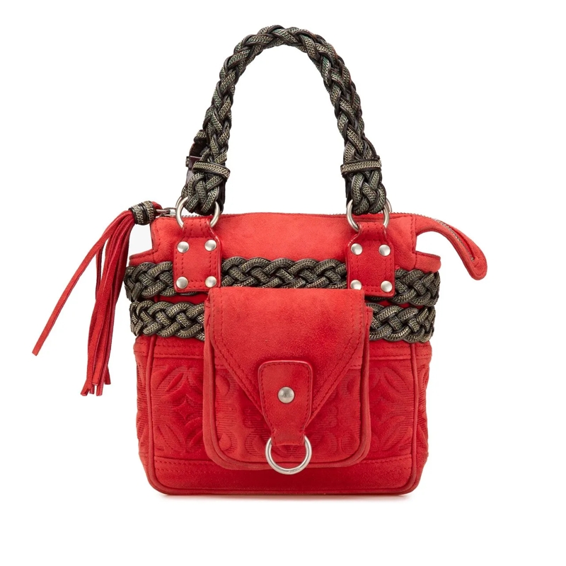 Loewe Fourre-tout Mini Anagram Suede Handbag rot