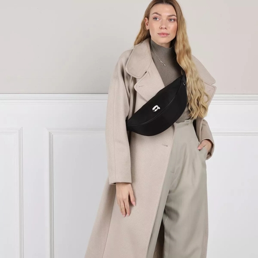 Karl Lagerfeld Hobo Bag Ikonik 2.0 Nylon Md Moon Sb Black (Image 2)