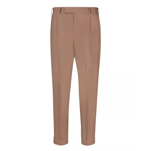 Pt Torino Blend Virgin Wool Trousers Brown 