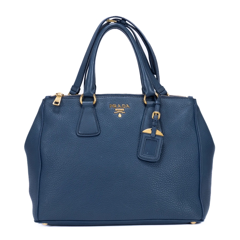 Prada Crossbody Bag Vitello Dino Tote marineblau
