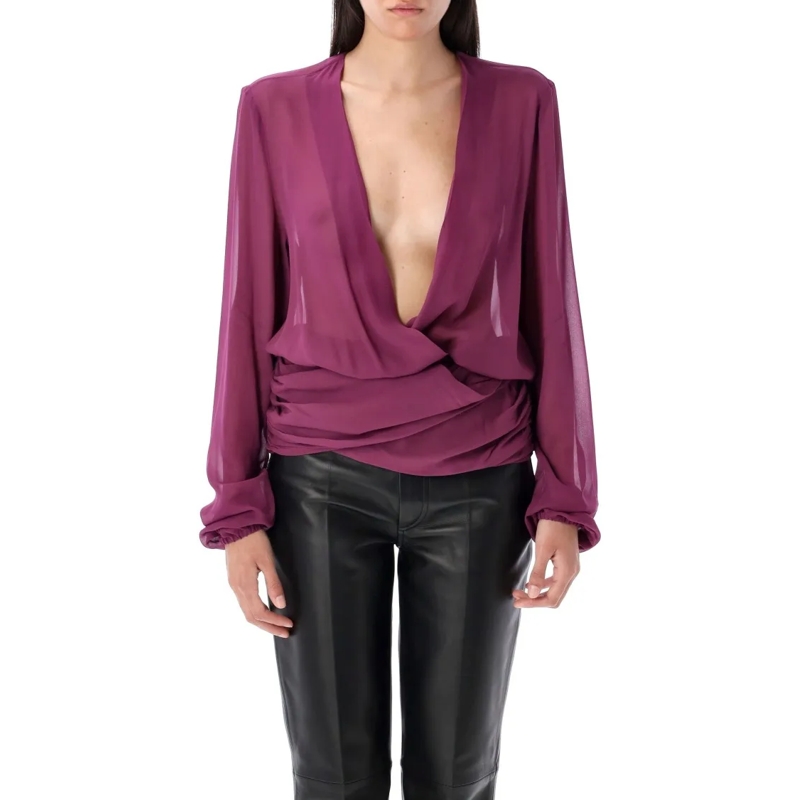 The Attico Blouse Georgette Blouse Pink