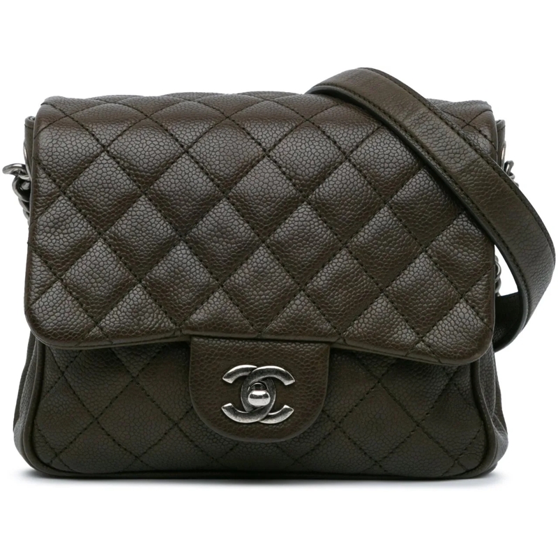 Chanel Sac à bandoulière CC Quilted Caviar Crossbody braun
