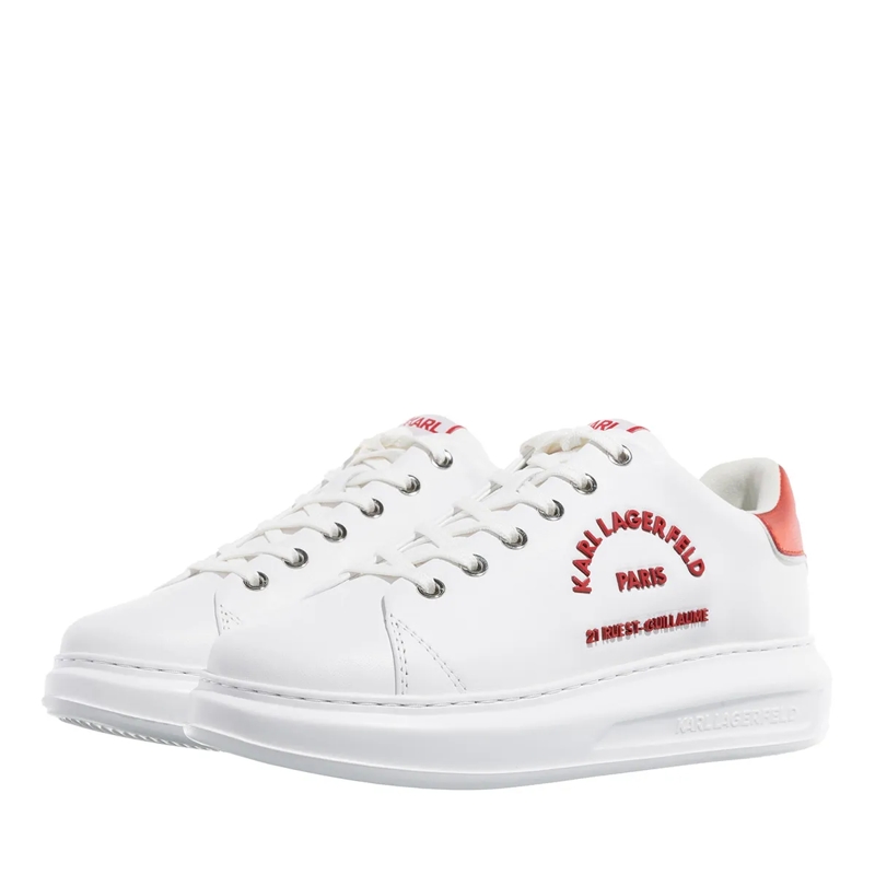 Karl Lagerfeld Low-Top-Sneaker Kapri Maison Metalmesh Tab White Lthr W/Red(Image 3)