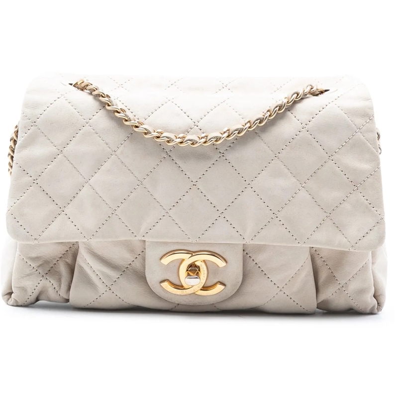 Chanel Schultertasche Small Iridescent Quilted Calfskin Chic Quilt Flap weiß