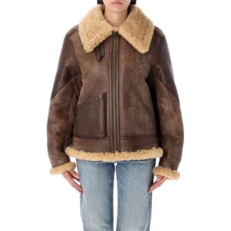 Polo Ralph Lauren Jas in omgekeerd lam Shearling Aviator Jacket Brown