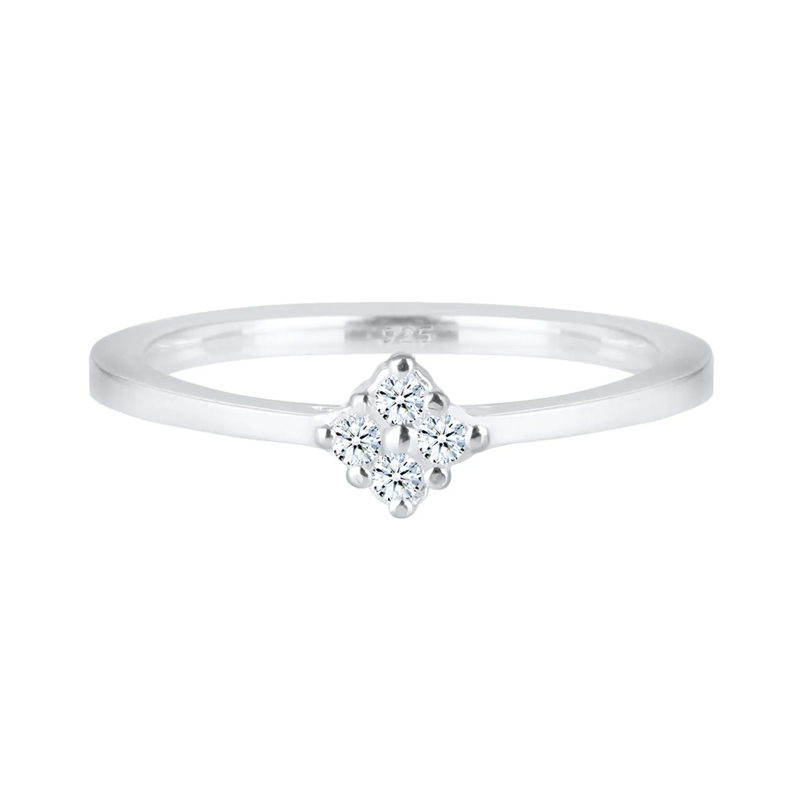 Elli Diamantring Ring Verlobung Klassisch Diamant 0.06 ct. 925 Silb silber(Image 2)