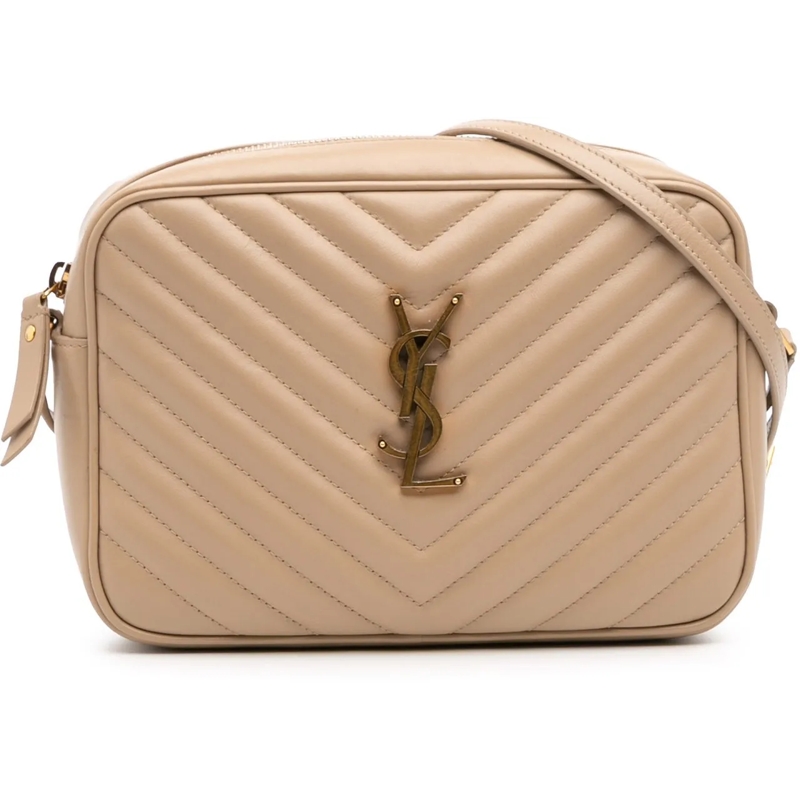 Saint Laurent Schultertasche Matelasse Leather Monogram Lou Camera Bag braun