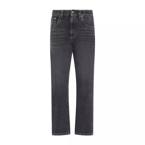 Brunello Cucinelli Black Stone Cotton Jeans Black 