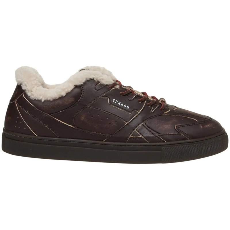 Copenhagen Sneaker basse Leather sneakers with fur braun