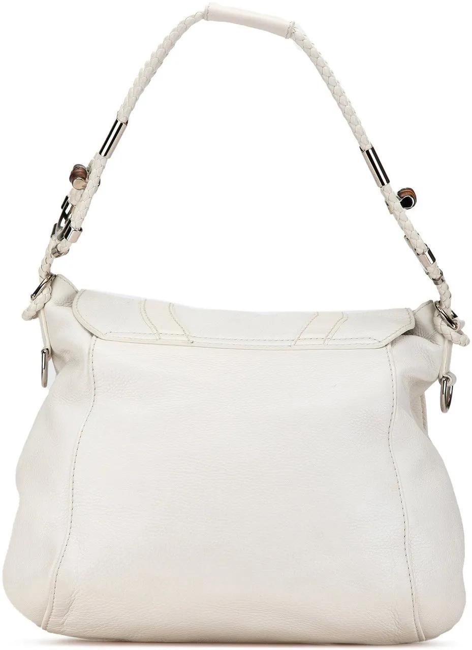 Gucci Hobo bags 2000-2015 Leather Horsebit Techno Satchel in wit