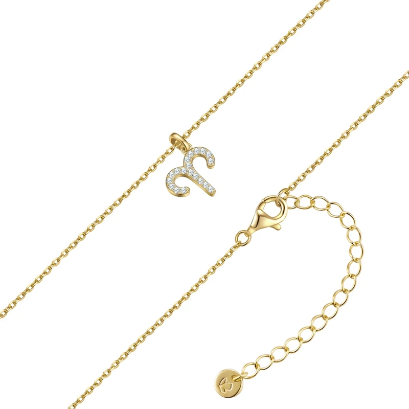 Glanzstücke München Mittellange Halskette Sterling Silber Halskette Zirkonia Sternzeichen Wi gold(Image 2)