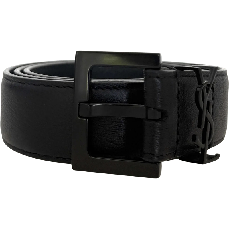 Saint Laurent Ledergürtel Saint Laurent Cassandre belt in glossy Saint Laure schwarz