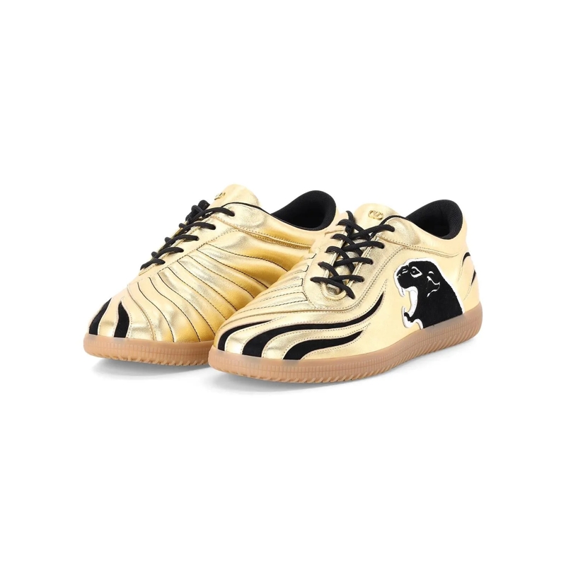 Valentino Garavani Schnürschuhe Sneaker Kicky aus Leder gold