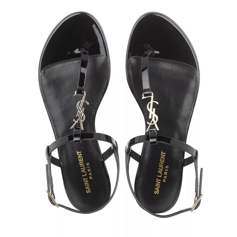 Saint Laurent Sandalen Cassandra Flat Sandals Leather Black (Image 4)