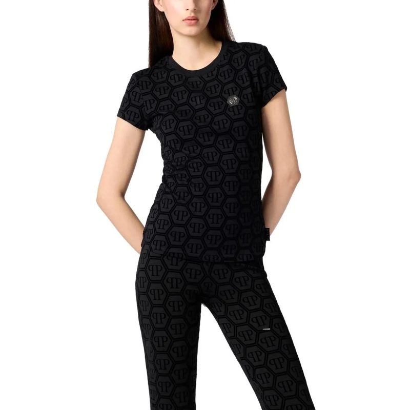 Philipp Plein T-Shirt Sexy Pure Fit T-Shirt Jacquard Monogram Monogram schwarz(Image 4)