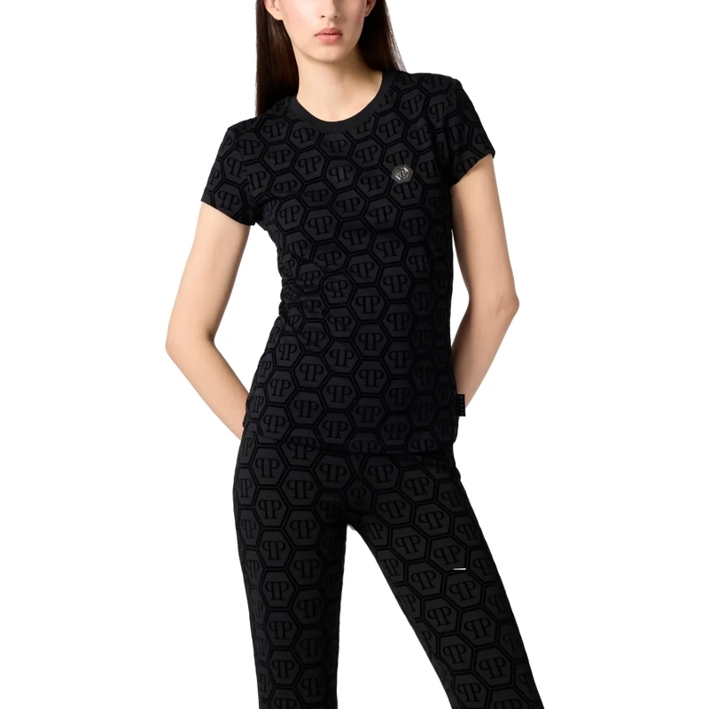 Philipp Plein T-Shirt Sexy Pure Fit T-Shirt Jacquard Monogram Monogram schwarz(Image 3)