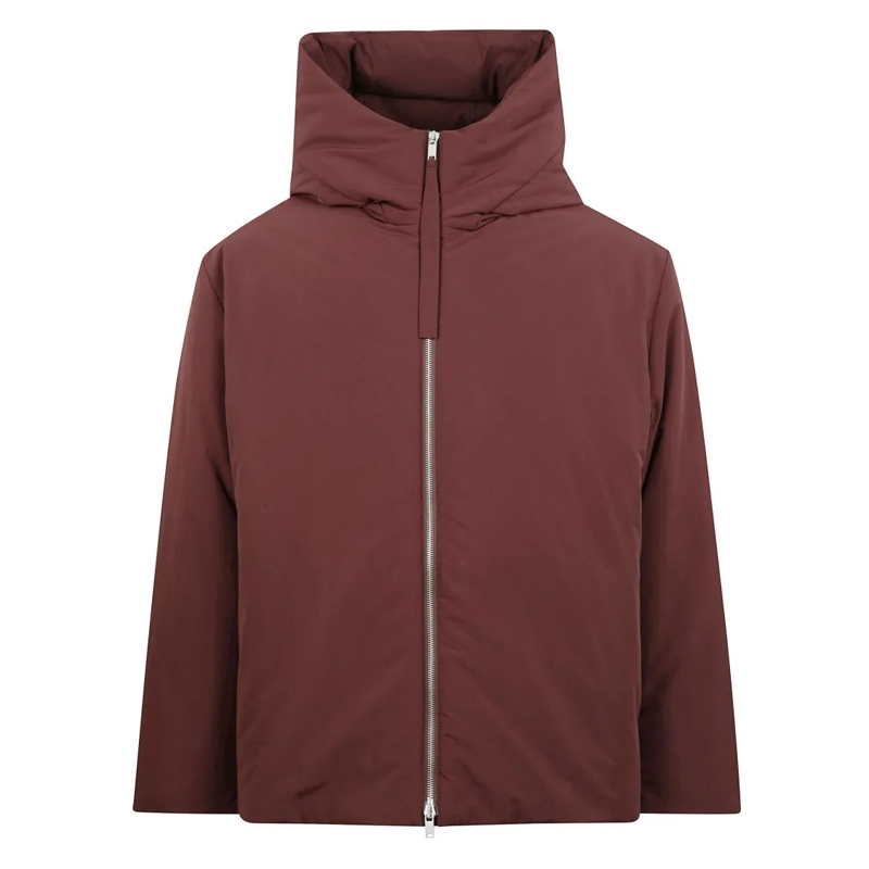 Jil Sander  Padded Jacket With High Collar And Hood Burgundy