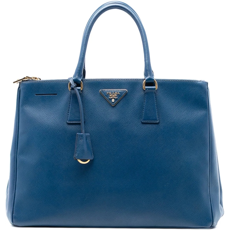 Prada Shopper Large Saffiano Lux Galleria Double Zip Tote blau