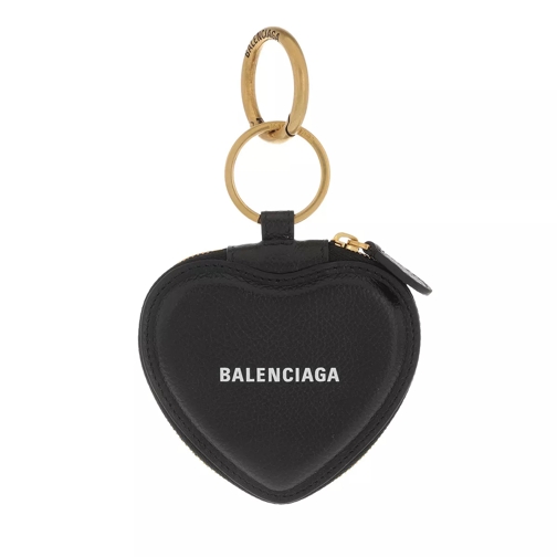Balenciaga Cash Heart Mirror Case Wallet Black White Muntenportemonnee